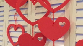 Valentines hanging foam heart decorations