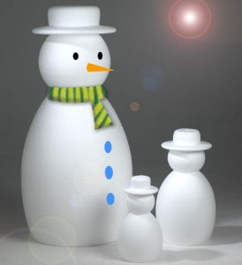 Polystyrene snowman