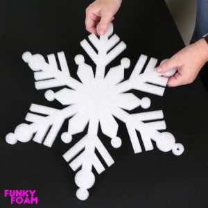 Large decorative white foam snowflake